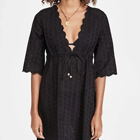 【Tory Burch】Broderie Midi Beach Tunic Tory Burch Women's Broderie Midi Beach Tunic, Black, M at